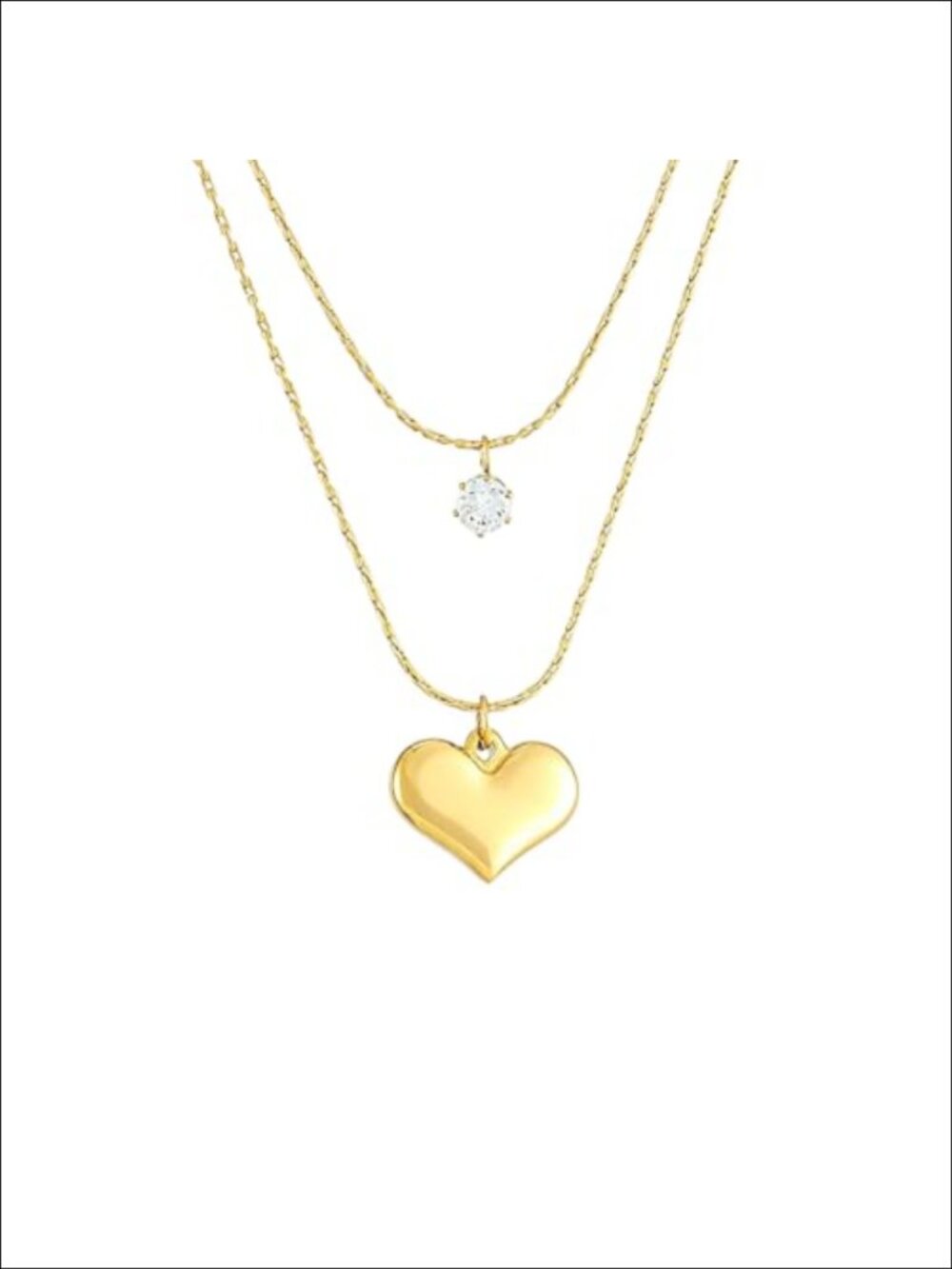 Stackable Layered Necklace Double Layer Pendant Necklace Titanium Steel